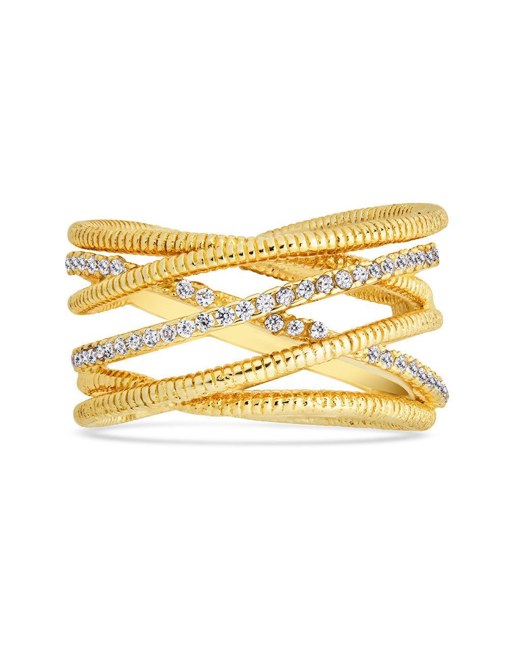 Sterling Silver Multi Band & CZ Ring