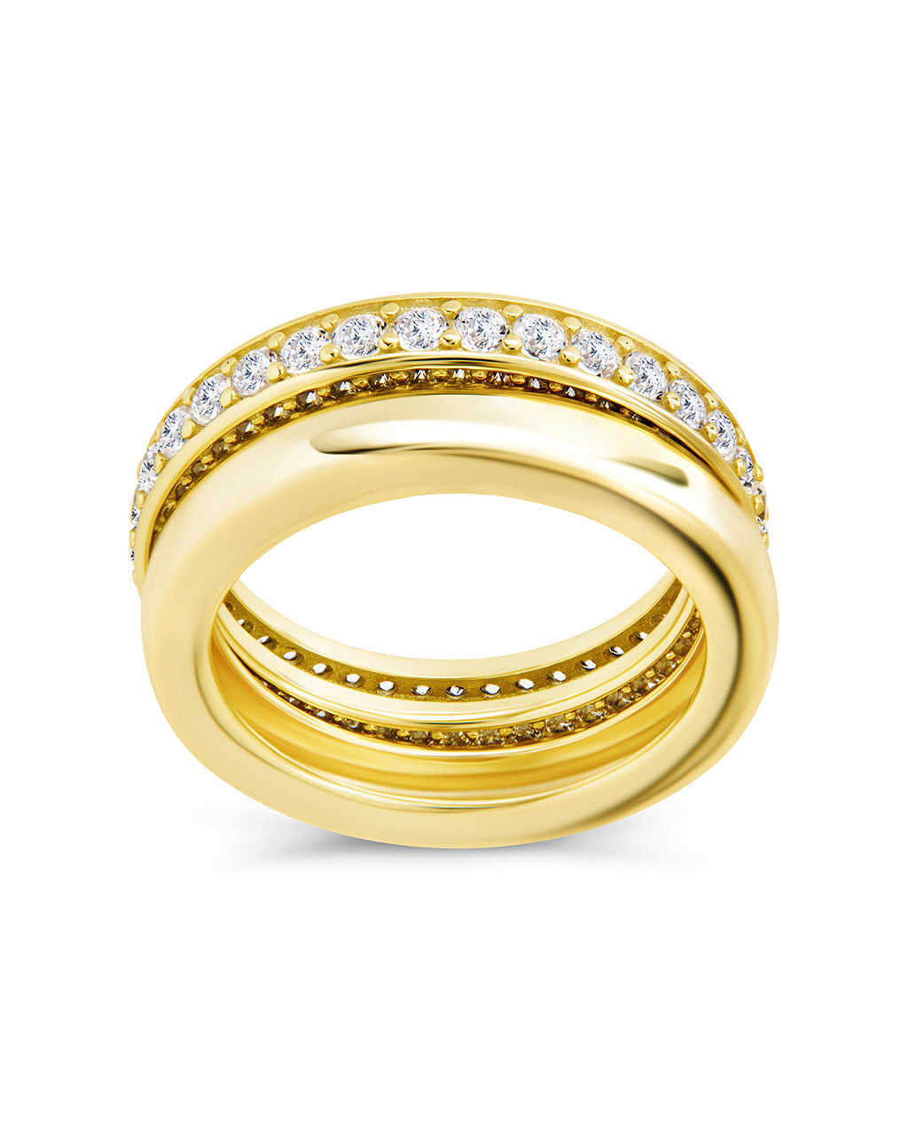 Sterling Silver Jackie CZ Stacking Ring Set of 2