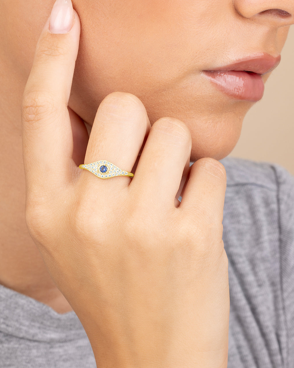 Sterling Silver Mozzie Evil Eye Ring