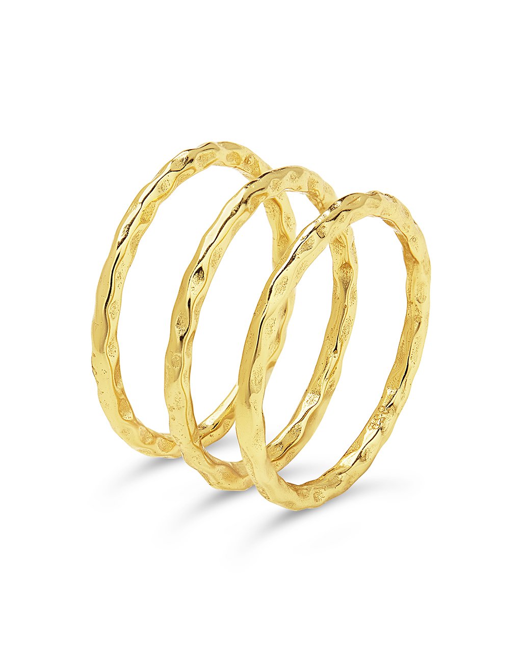 Textured Triple Band Ring Set