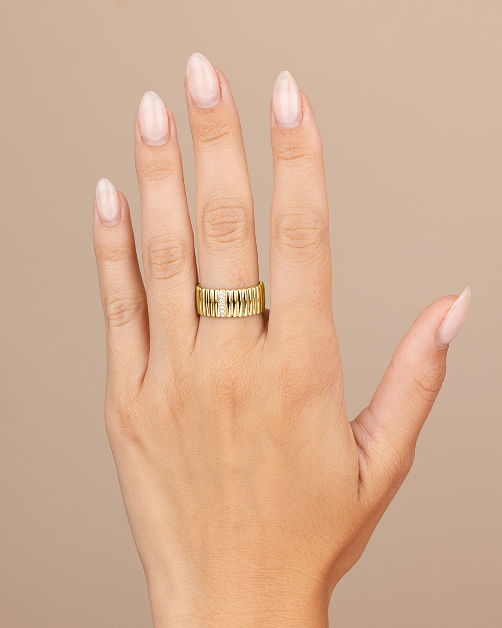 Sterling Silver Robyn Ribbed Band Ring