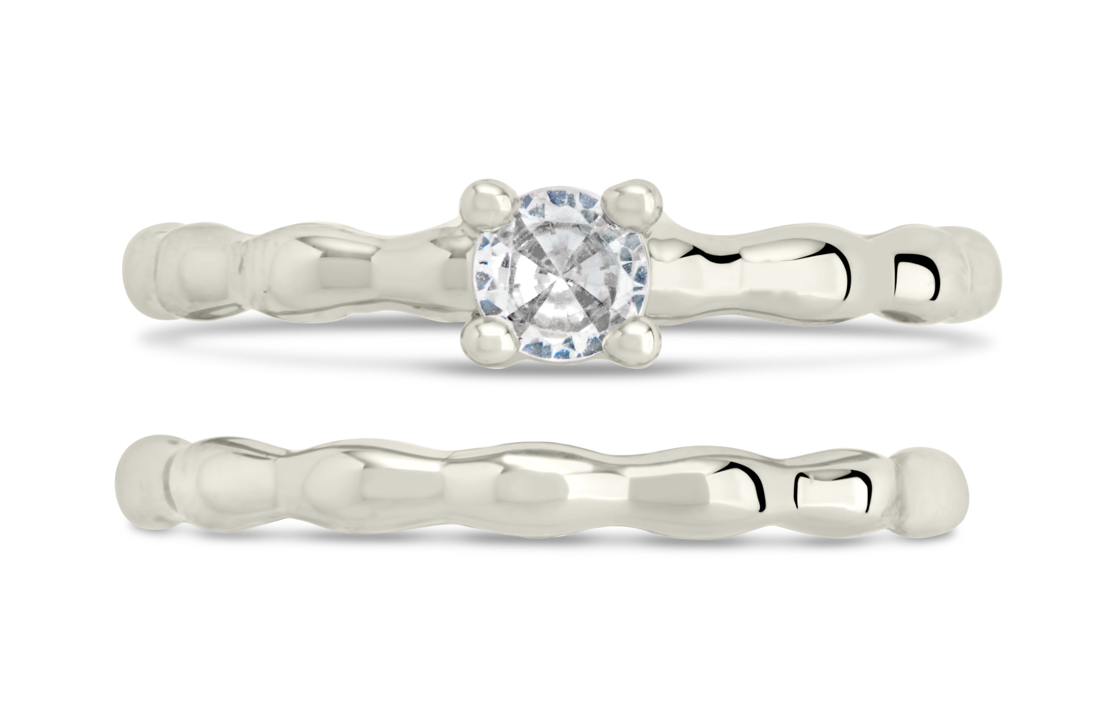 Nicola Molten CZ Band Ring Set