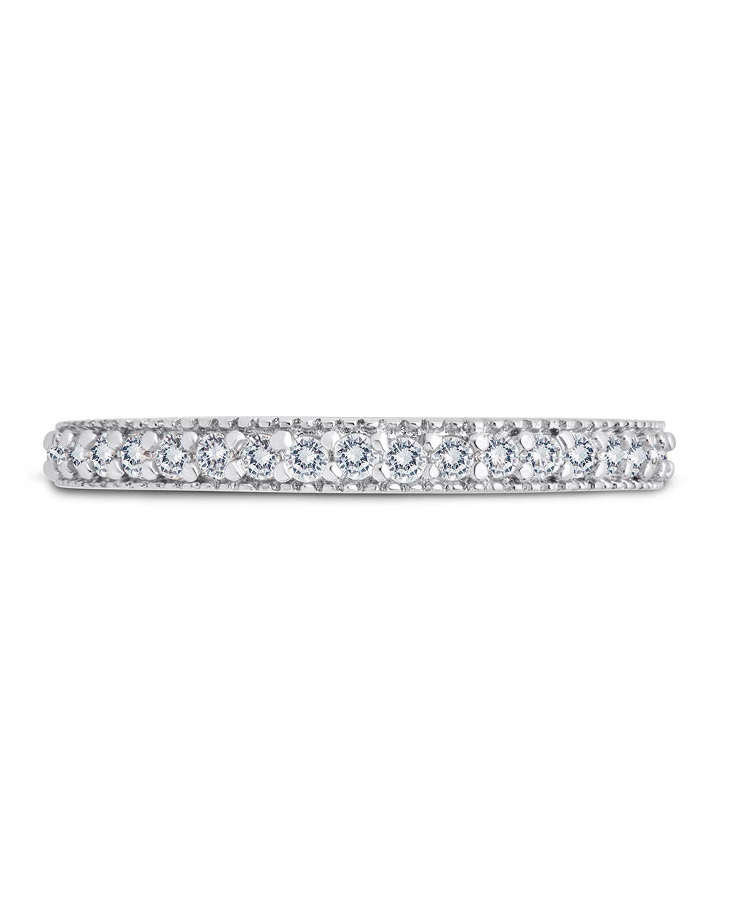 Sterling Silver Thin CZ Band Ring