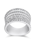 Sterling Silver CZ Multi-Row Statement Ring