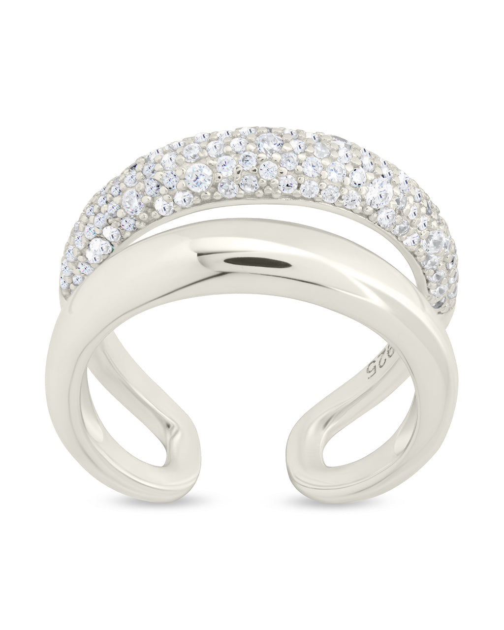 Sterling Silver Maisey CZ Studded Open Ring