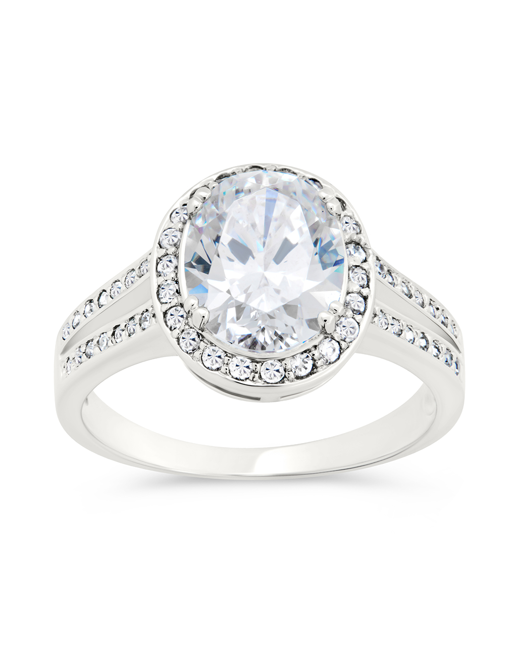 Sterling Silver Susan CZ Halo Ring