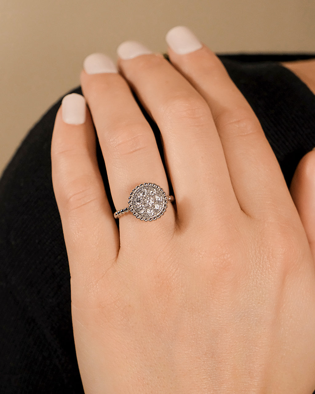 Sterling Silver Casey CZ Circle Ring