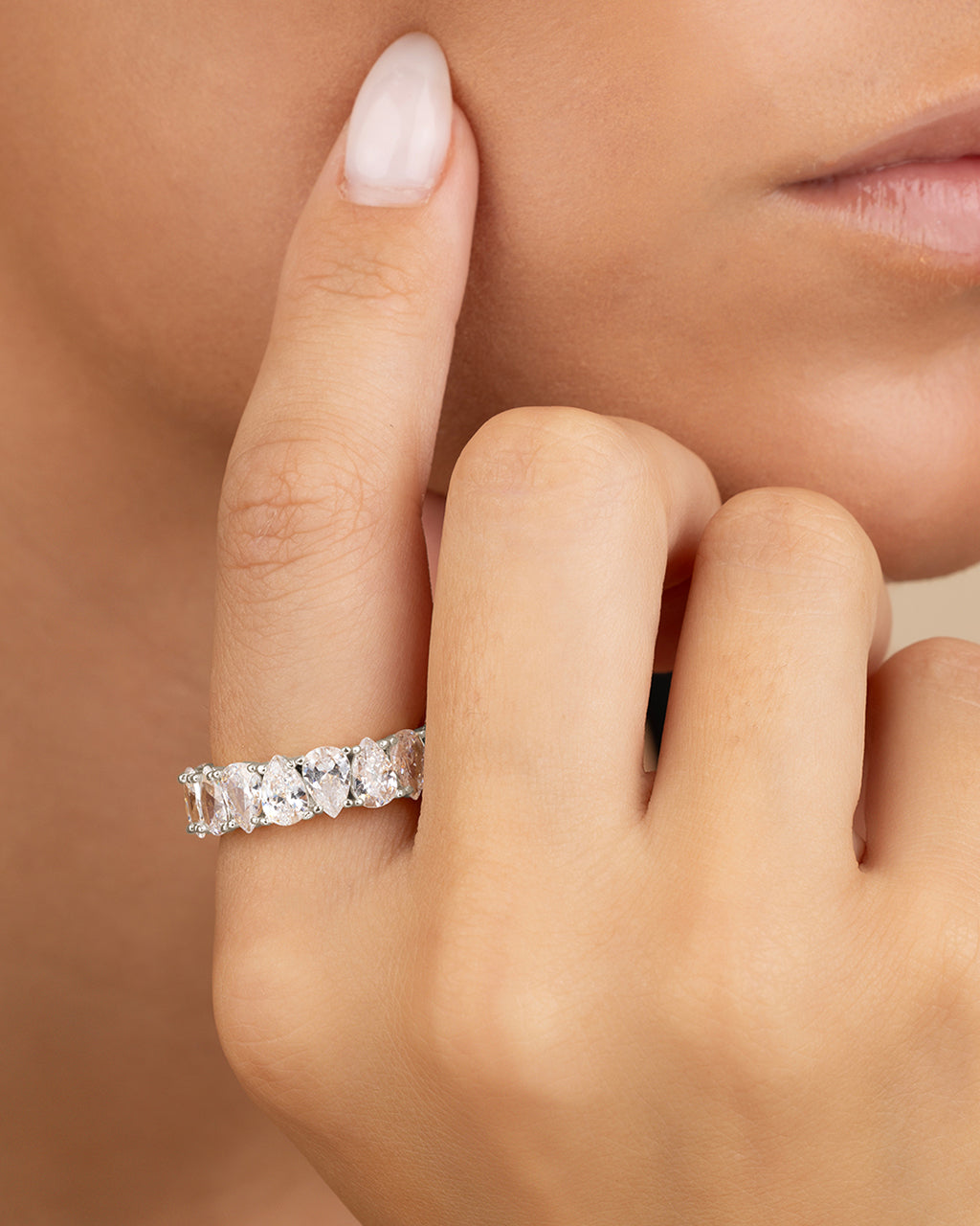 Sterling Silver Janis CZ Eternity Band Ring