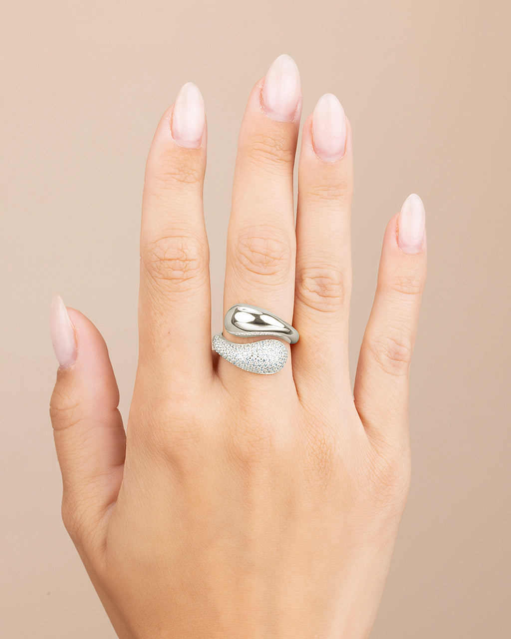 Sterling Silver Cecilia CZ Open Ring