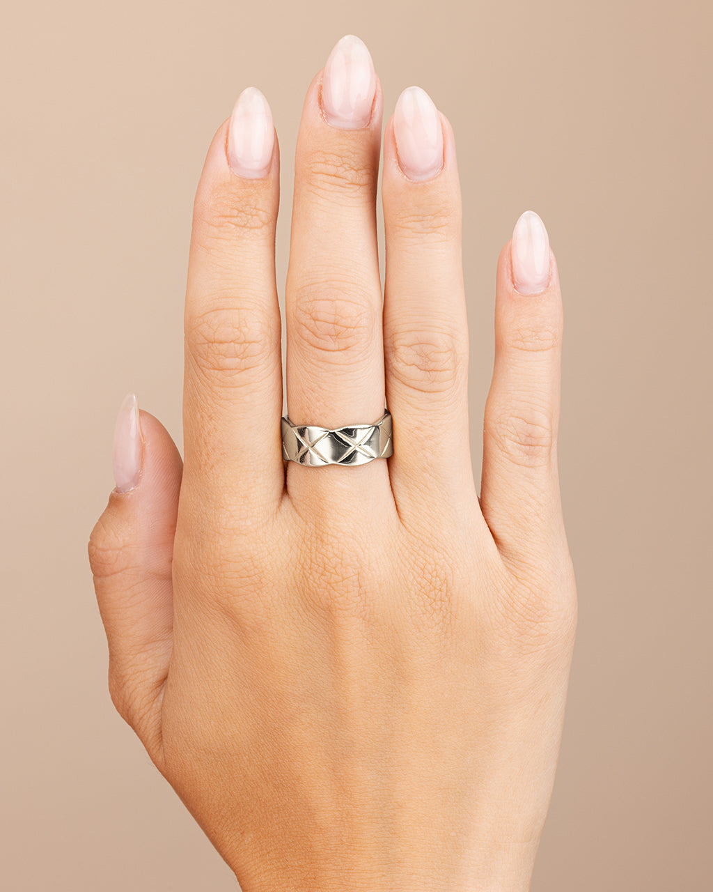 Sterling Silver Audrey Quilted Textured Ring