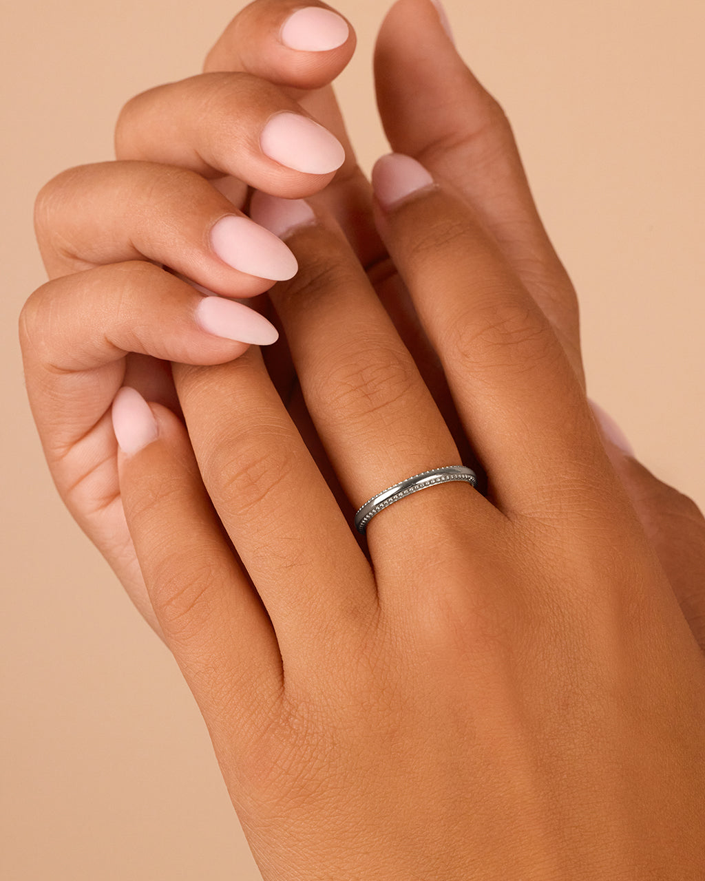 Sterling Silver Kayden Thin Textured Ring