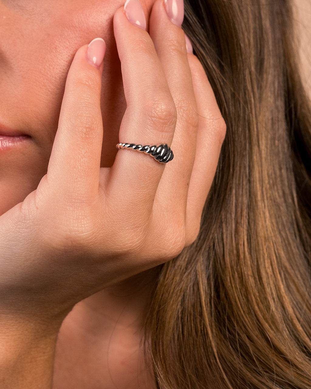 Sterling Silver Paula Ribbed Ring