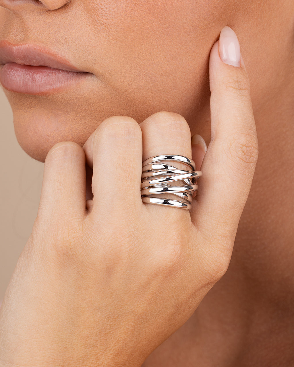 Sterling Silver Rebecca Layered Stacking Ring