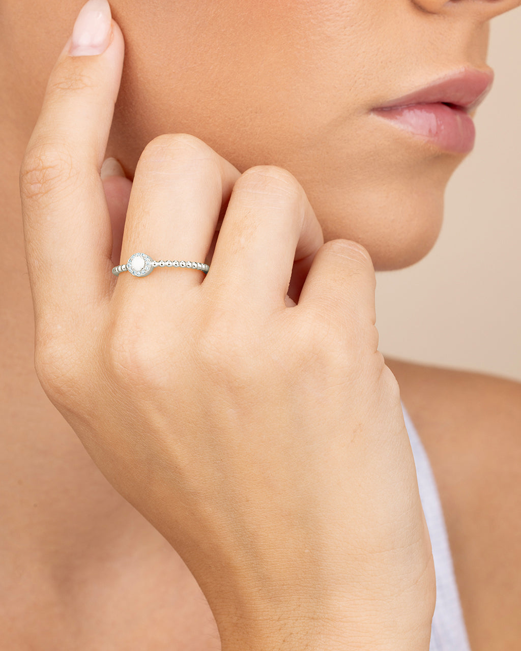 Sterling Silver Layla Opal Textured Ring