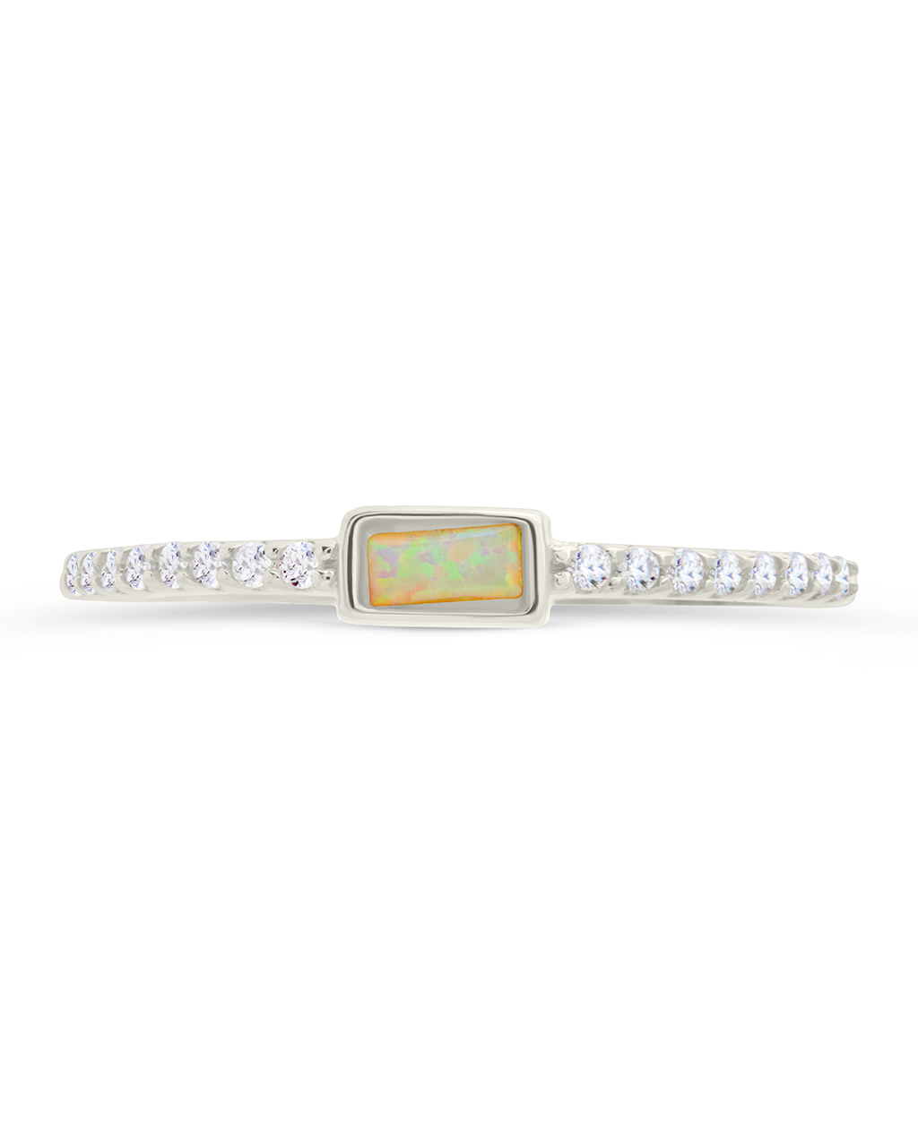 Sterling Silver Corrine Opal & CZ Ring