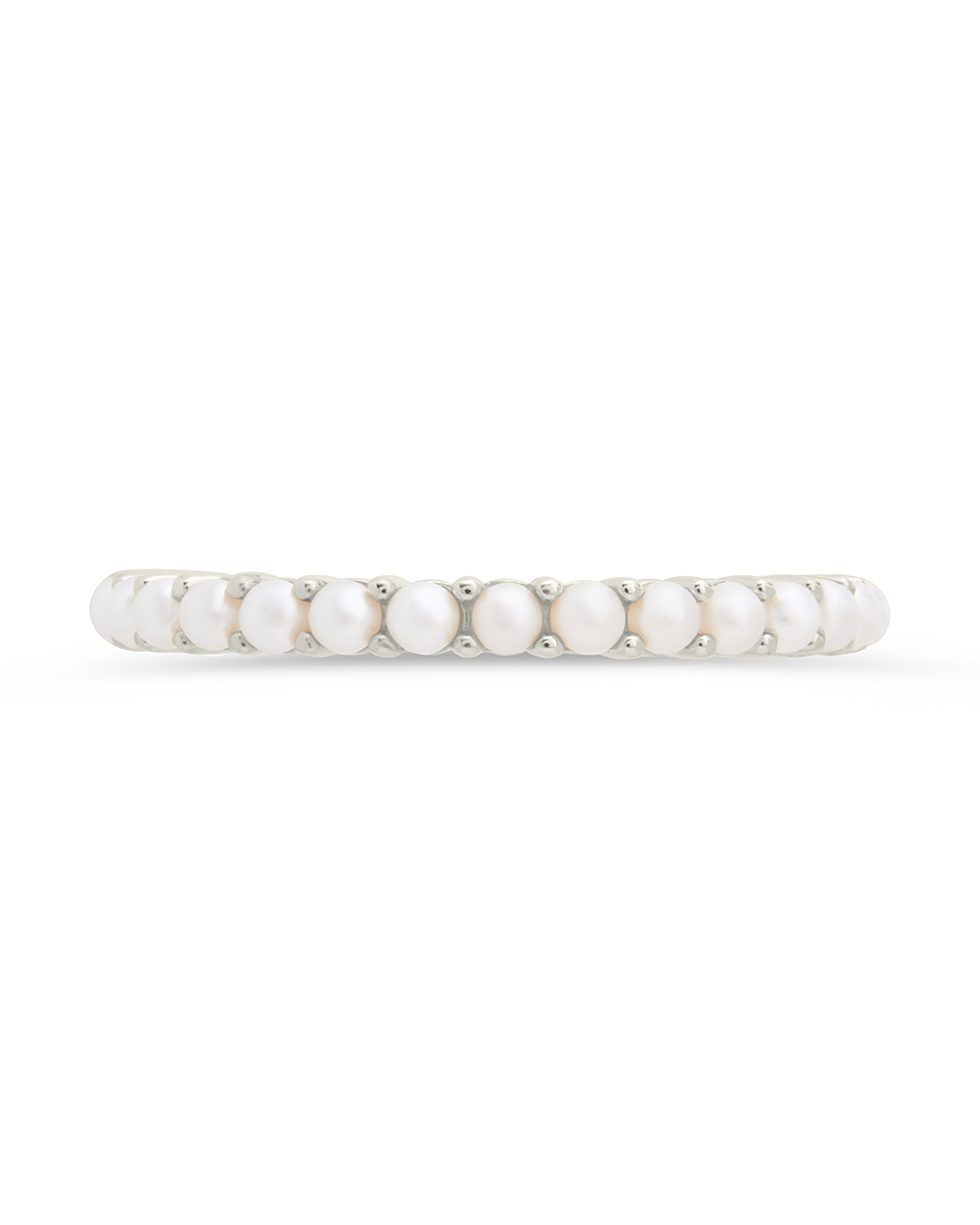 Sterling Silver Gianna Pearl Eternity Ring