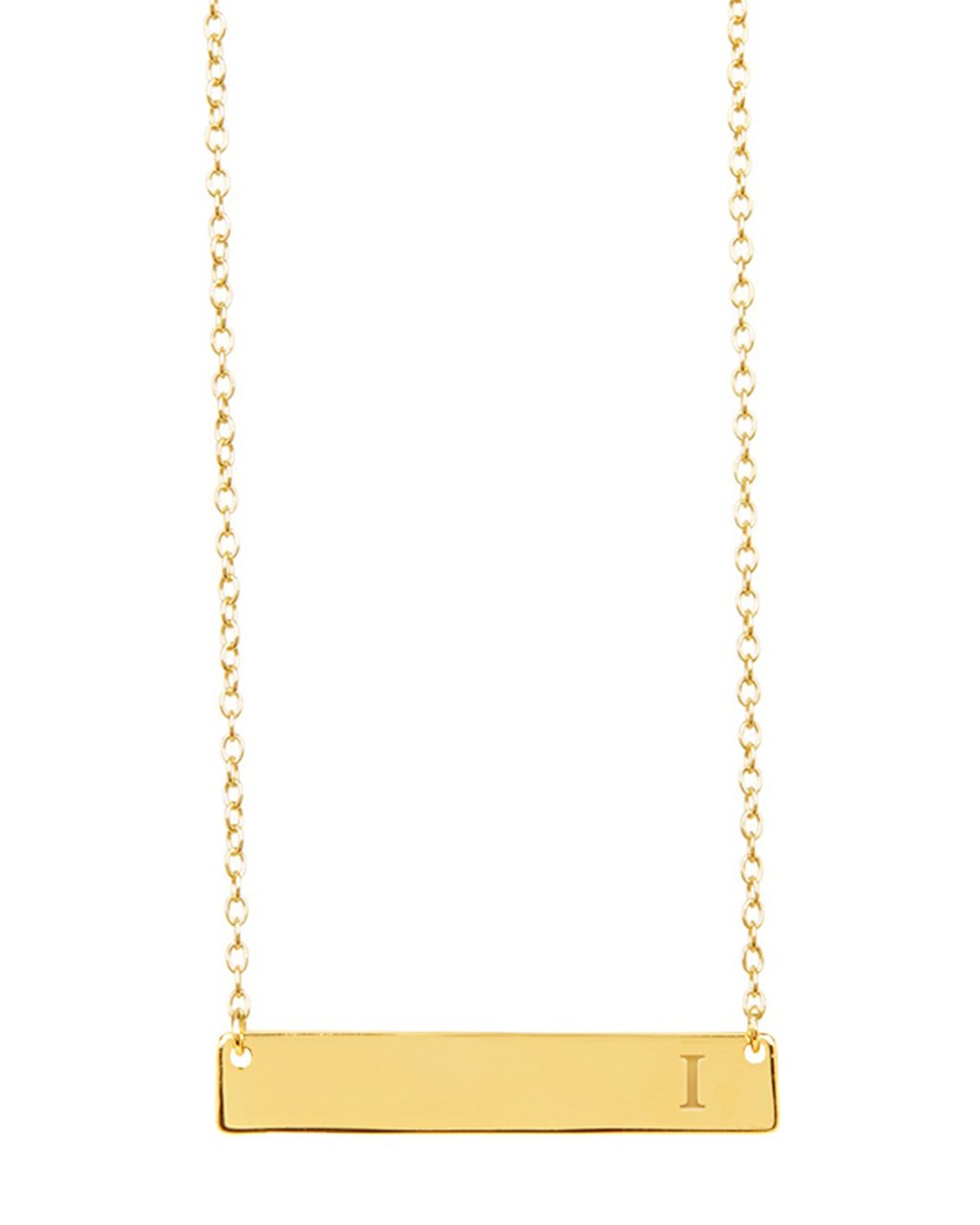 Sterling Silver Bar Initial Necklace