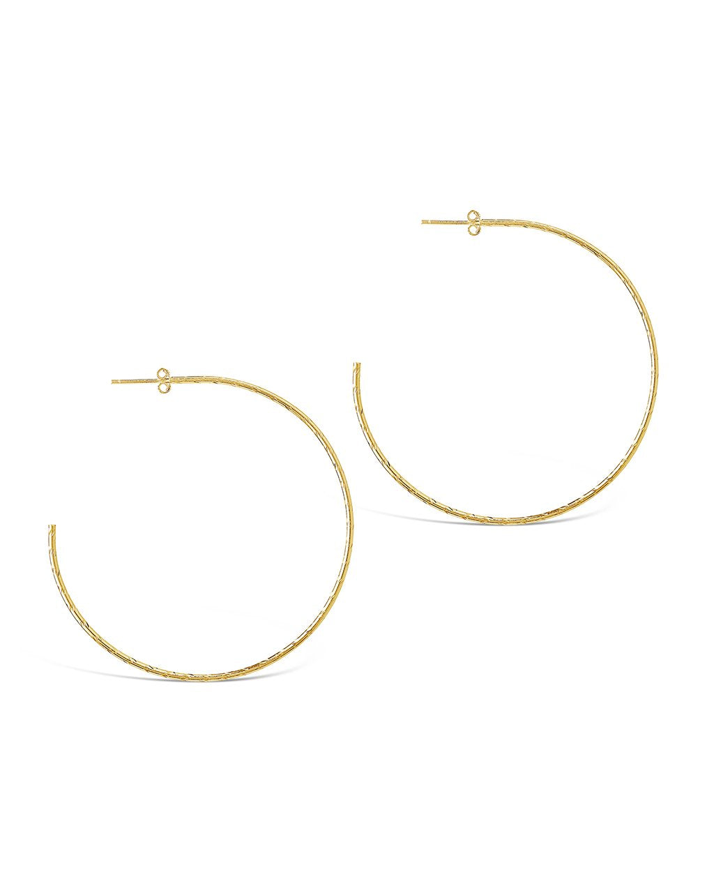 Sterling Silver Textured Hoops