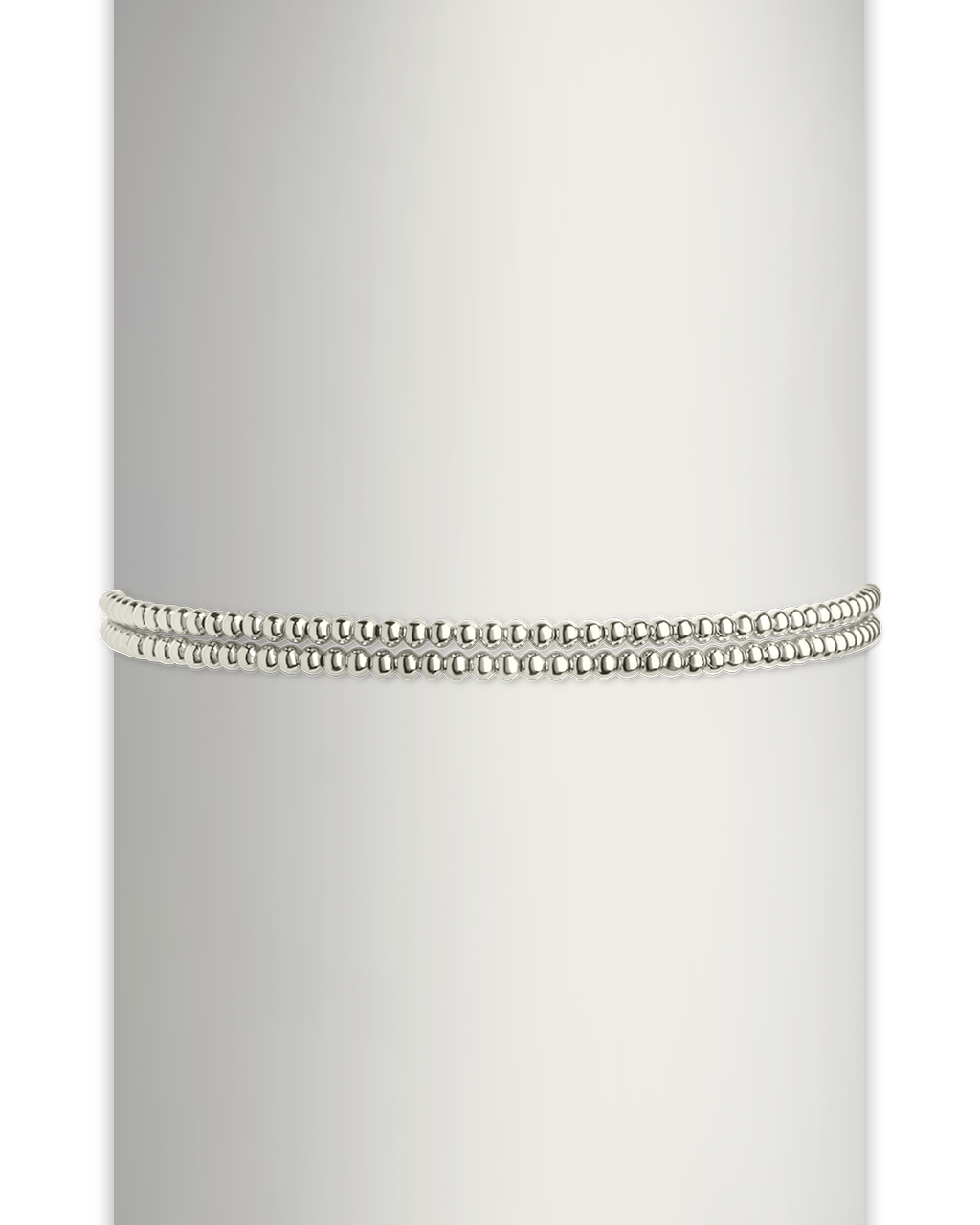 Sterling Silver Beaded Stretch Bracelet Sets