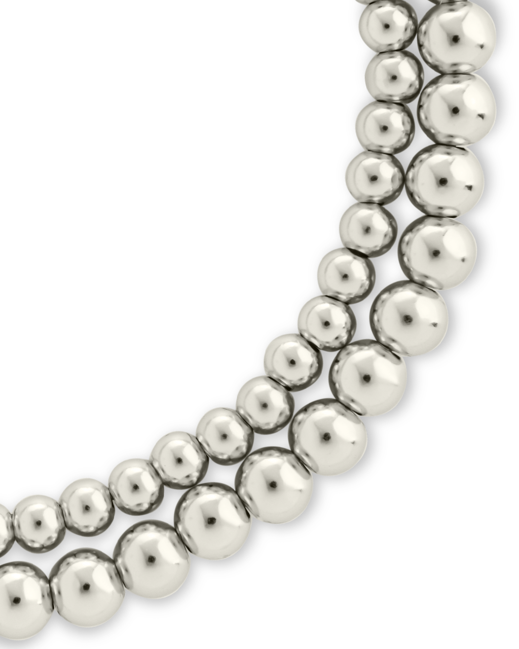 Sterling Silver Beaded Stretch Bracelet Sets